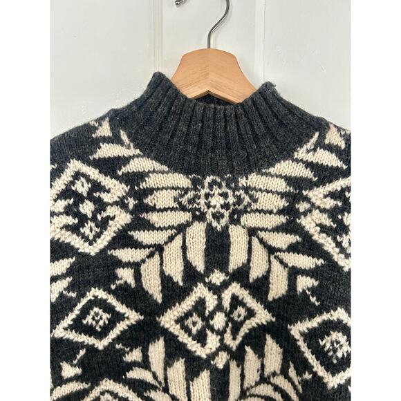 Vintage Ralph Lauren Hand Knit 100% Worsted Wool Fair Isle Sweater Size Medium - Picture 2 of 6